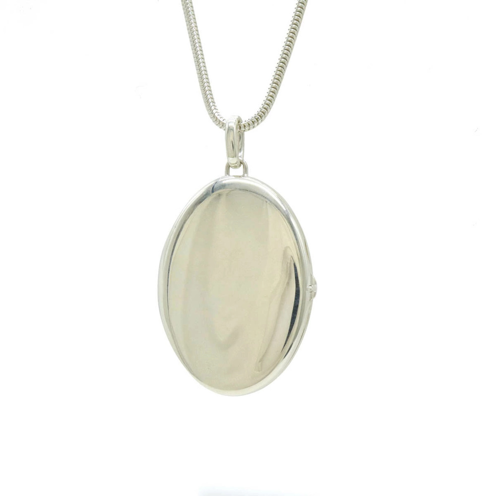 TIFFANYCo Tiffany Locket Necklace Pendant Open Close Oval Snake Chain Silver